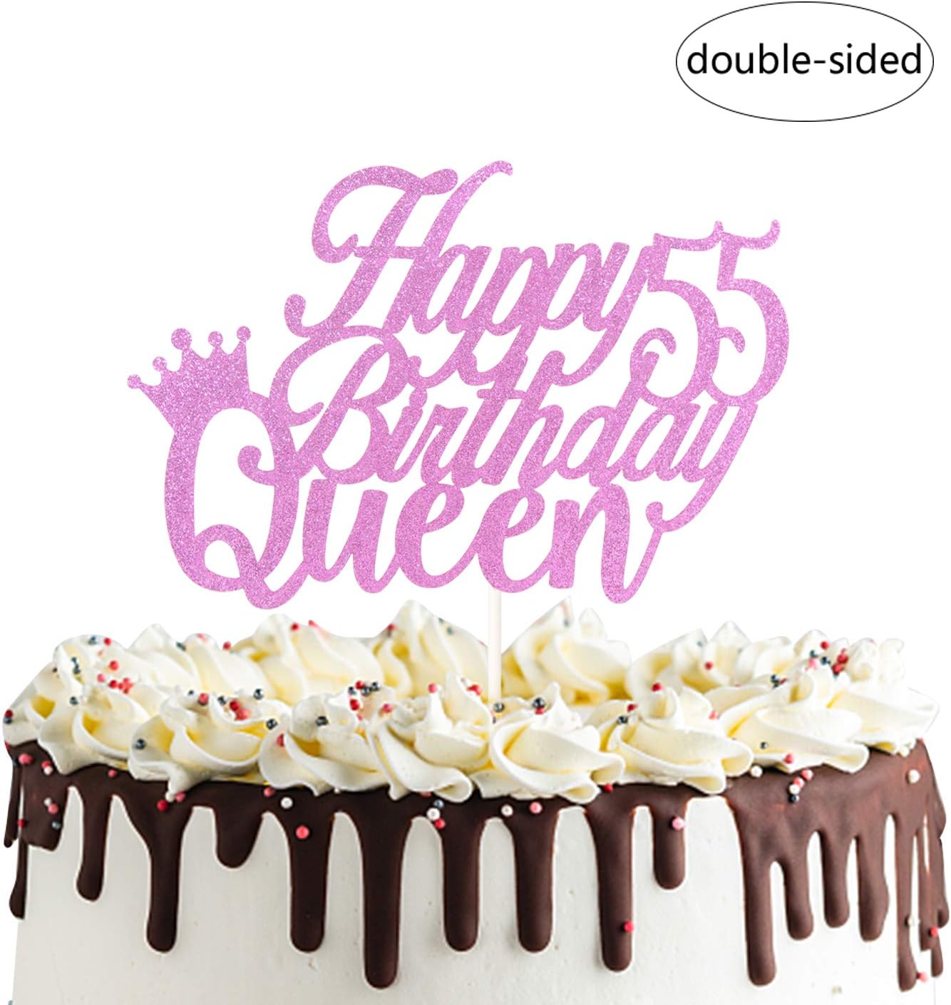 Amazon Com Happy 55th Queen Birthday Cake Topper Cheers To 55