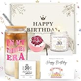 30th Birthday Gifts for Women Her, Unique 30th Birthday Gift Box for 30 Year Old Women, Her, w/In My Thirties Era 16oz Coffee Cup, 30 Fabulous Candle, 5PCS