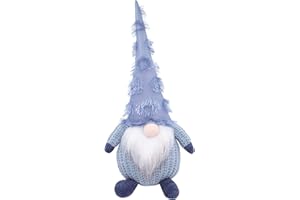 Etistta Blue Winter Gnomes for Christmas Decor, 17 inch Handmade Gnomes Plush with Circle Tassels Hat, Swedish Gnomes Tomte Elf for Winter Thanksgiving Holiday Decorations