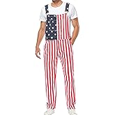 Yuanbang Bib Overalls for Men Adjustable Straps Jumpsuit Striped Women Coveralls with Pockets