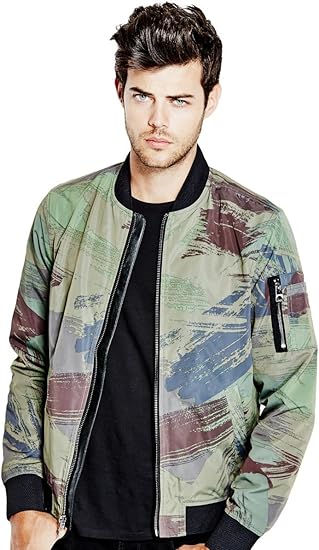 guess camo bomber jacket