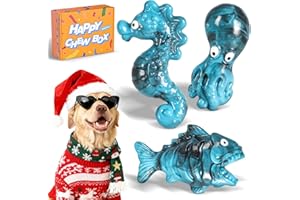 ChienBox Dog Toys for Aggressive Chewers: Gift Box with 3 Pack Indestructible Dog Toy, Bacon Flavored Big Tough Chew Bones for Medium Large Breed 25-90lbs to Keep Them Busy, Birthday Holiday Dog Gift