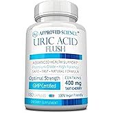 Approved Science Uric Acid Flush Supplement - Tart Cherry, Turmeric, Milk Thistle - Joint Support & Active Mobility - Made in USA - Vegan - 180 Capsules - 3 Month Supply