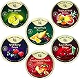 Cavendish and harvey variety flavor hard candy drops sour cherry, wild berry, tropical fruit, sour lemon, raspberry and peach, mixed fruit and other flavors tins 6 Pack by snackwave to cavendish and harvey variety flavor hard candy drops
