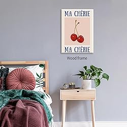 Funky Cherry Wall Art Vintage Red Blue Aesthetic