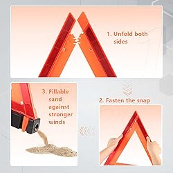 WORKKOOL 3 Pack Foldable Warning Reflective