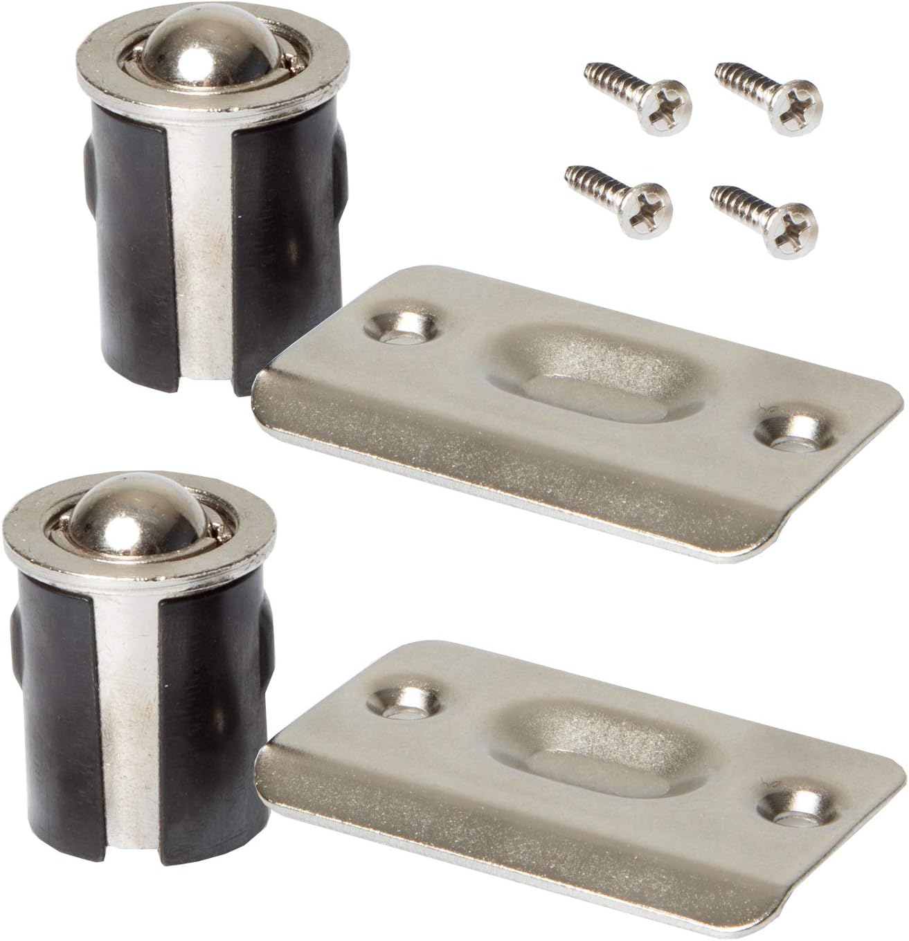 Ball Catch Door Hardware for Closet or Satin Nickel 2 Pack