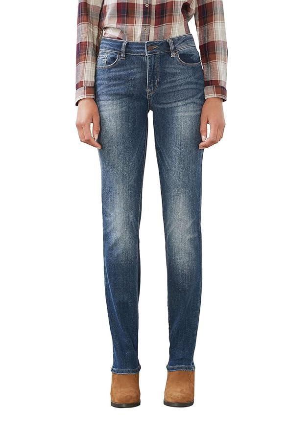 ESPRIT Damen Straight Leg Jeans mit heller Waschung