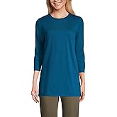 Lands' End Women's 3/4 Sleeve Supima Cotton Crewneck Tunic