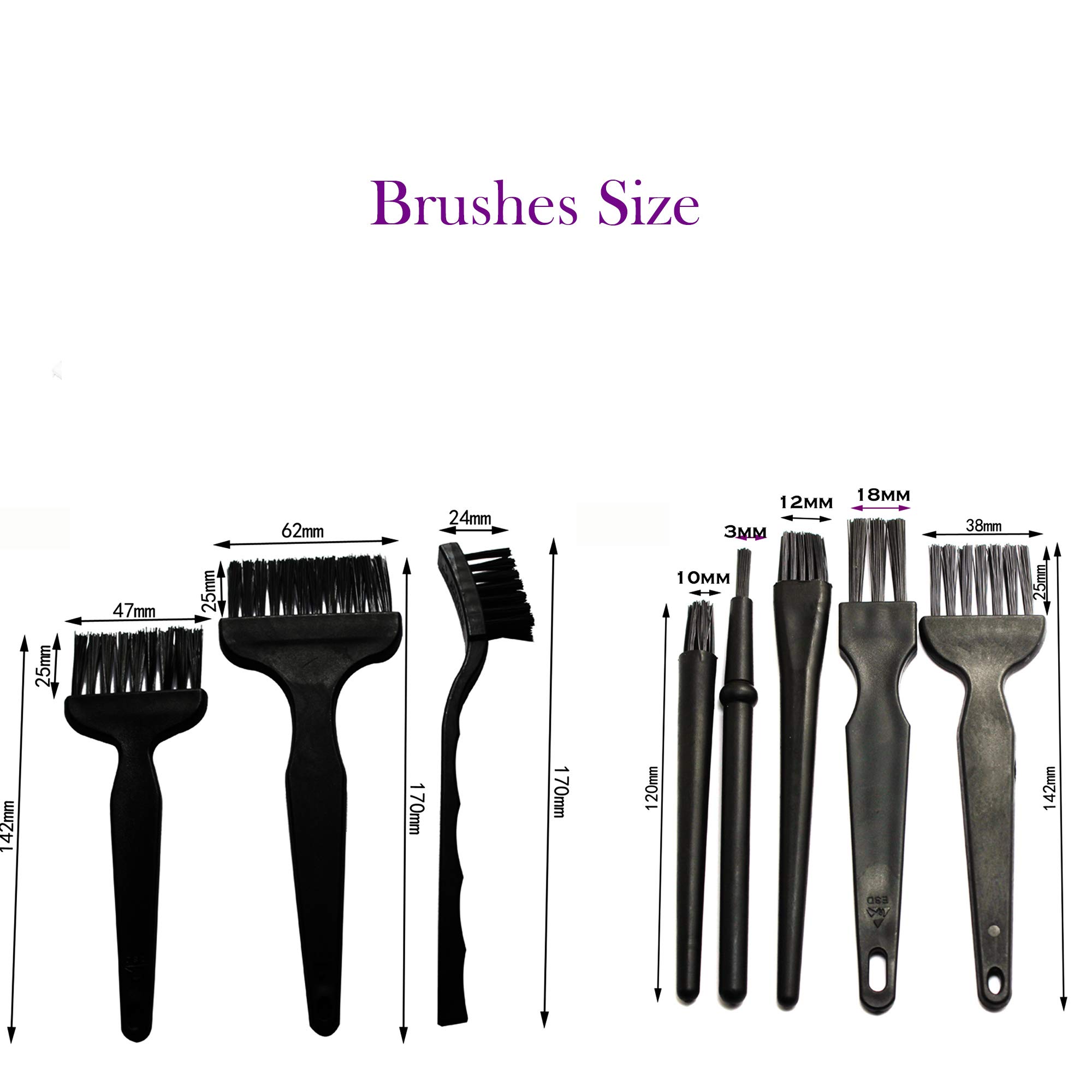 Small Anti Static ESD Safe Cleaning Dust Brush Kit for Phone Computer Keyboard Laptop Screen Camera Lens,ESD Precision Plastic Tweezers Set,Microfiber Cleaning Cloths,ESD Gloves,Air Blow Cleaner