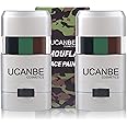 UCANBE 2 Pack Camo Face Paint,3 Color Camouflage Hunting Face Body Paint Sticks,Safe Non-Toxic Militarty Camo Paint,Oil Activated Makeup Stick for Costume Party,Cosplay,Hunting,Army(Black+Green+Brown)