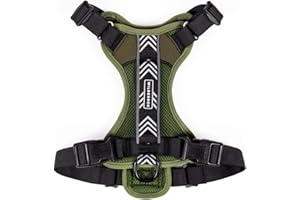 Wilderdog Lightweight Dog Harness with Reflective Straps - Medium - Olive