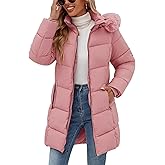 Jyanl Womens Winter Coats Puffer Down Parka Thicken Warm Hooded Jacket Fleece Lined Outwear with Removable Faux Fur Hood