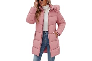 Jyanl Womens Winter Coats Puffer Down Parka Thicken Warm Hooded Jacket Fleece Lined Outwear with Removable Faux Fur Hood