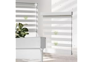 MoDanCeQ Zebra Blinds for Windows,Cordless Zebra Shades with Fabric Wrapped Cassette,Light Filtering Custom Zebra Window Blin