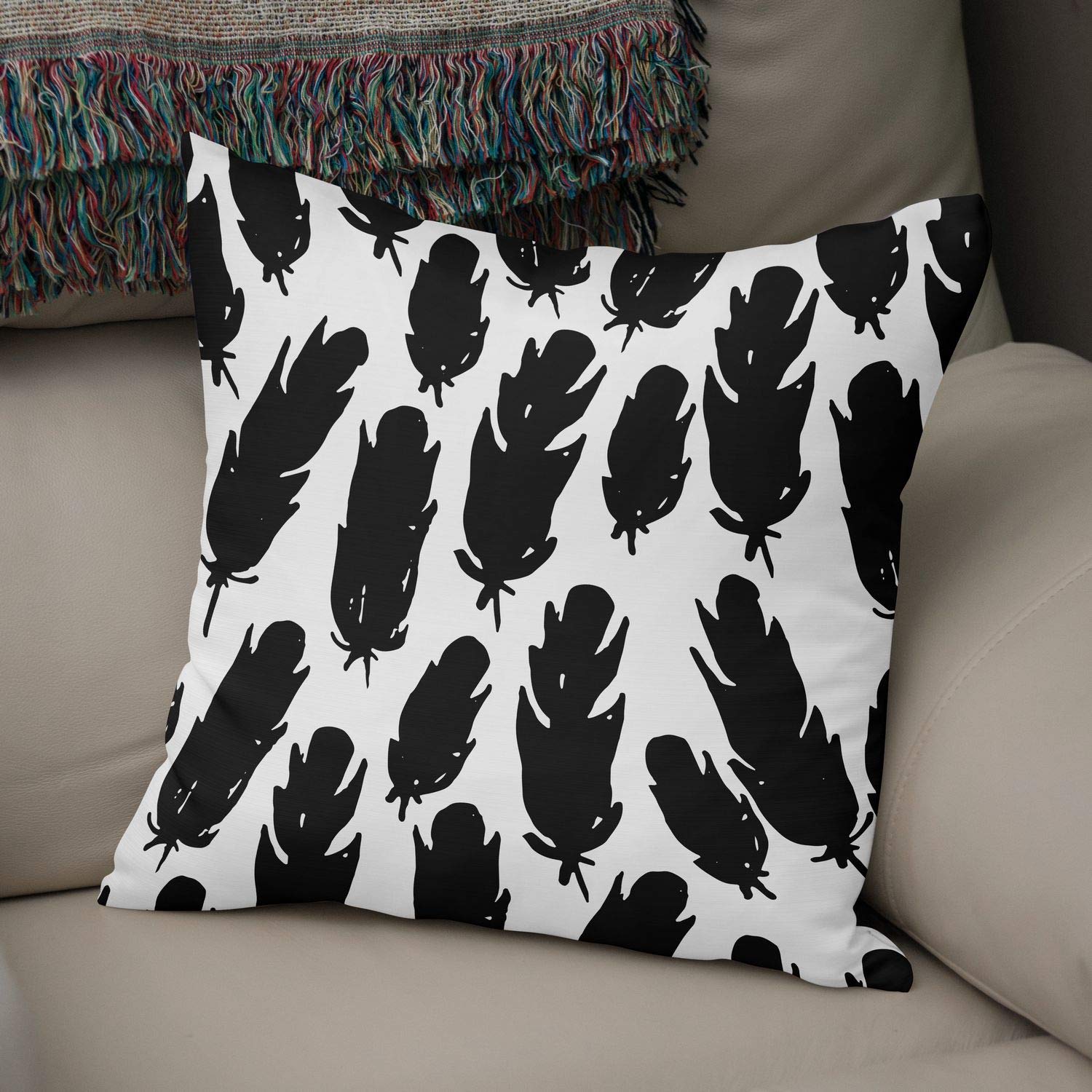 Bonamaison Decorative Cushion Cover Random Pattern, Throw Pillow Covers, Home Decorative Pillowcases for Livingroom, Sofa, Bedroom, Size:50x50 Cm - Designed and Manufactured in Turkey