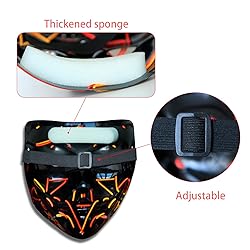 Poptrend Halloween Mask LED Light up Mask Scary