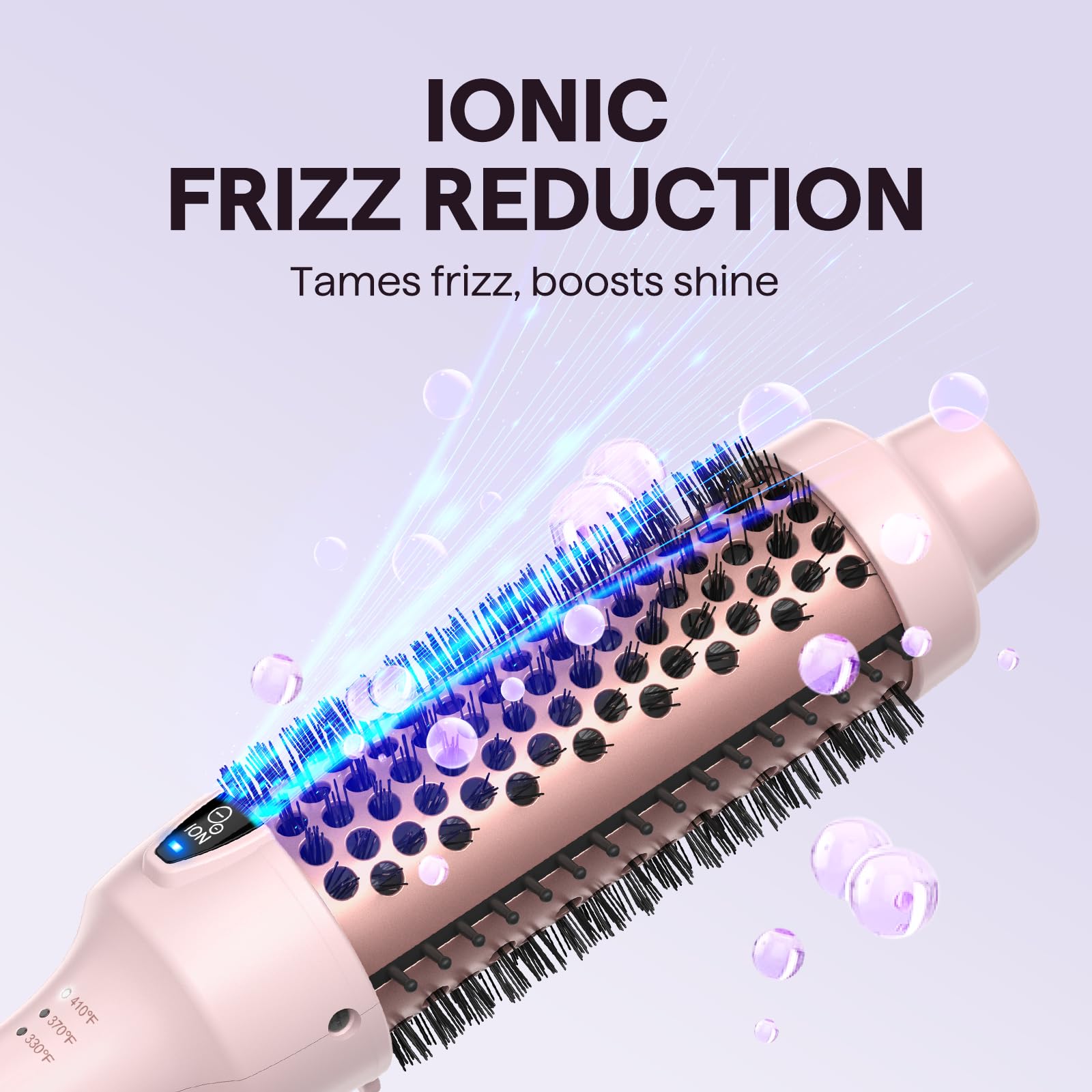 Wavytalk Updated Version Thermal Brush, 1.5 Inch Negative Ion Blowout Express Thermal Round Brush Creates Salon-Quality Blowouts, lonic Frizz Reduction Makes Hair Shinier & Smoother (Millennial Pink)