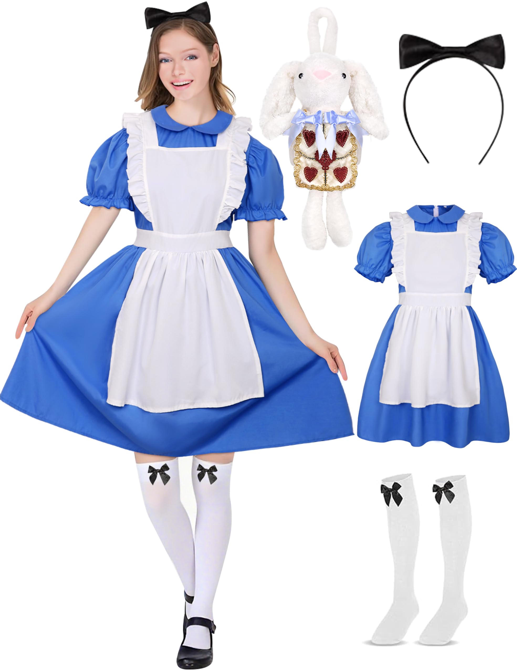 Photo 1 of CICOCI Adult Halloween Costume Womens Fairy Tales Charactor Blue Dress Cosplay Full Set