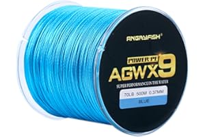 ANGRYFISH Premium AGWX9 Braided Fishing Line - Exceptional Smoothness & Casting Distance - Highly Durable, Multiple Colors - Ideal Choice for Fishing Enthusiasts
