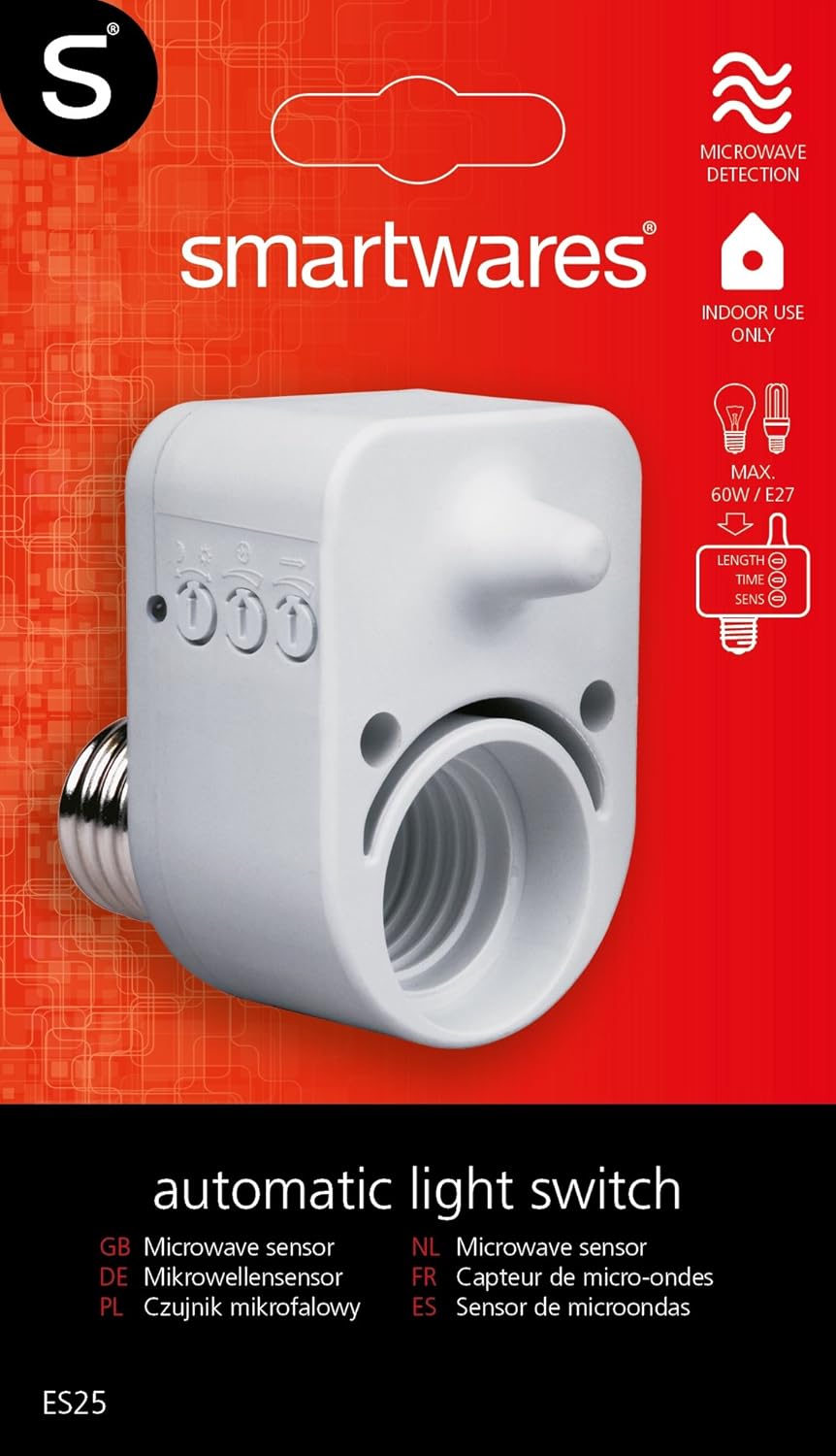 Amazon.com: Smartware Microwave Radar Motion Sensor with E27 Socket, 1 itemES25_SW: Home Improvement