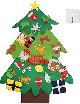 Regali Di Natale Con Foto.Albero Natale Feltro Beetest Natale Della Feltolta Di Diy Con 26 Ornamenti Corda Per Bambini Regali Di Natale Decorazione Per Appendere La Porta Di Natale Amazon It Giochi E Giocattoli