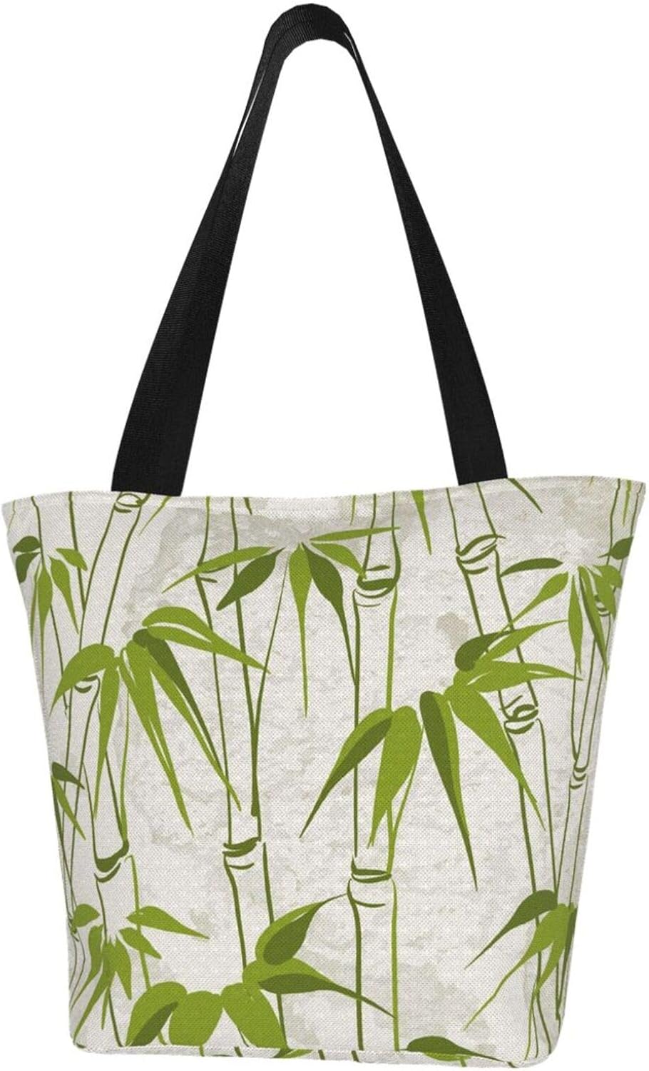 Green Bamboo Nature Plant Canvas Tote Bag Reusable Grocery
