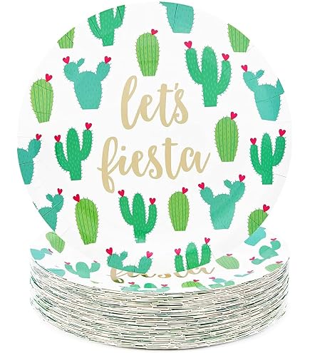 thumbnail image 2 of USUKUSI 25PCS Cactus Party Paper Plates - Disposable Party Supplies For Cactus Theme 2 of 9