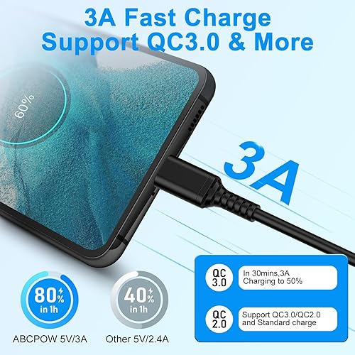6FT Fast Charging USB Cable For Motorola Phones - Compatible With Razr, Edge, Moto G Series