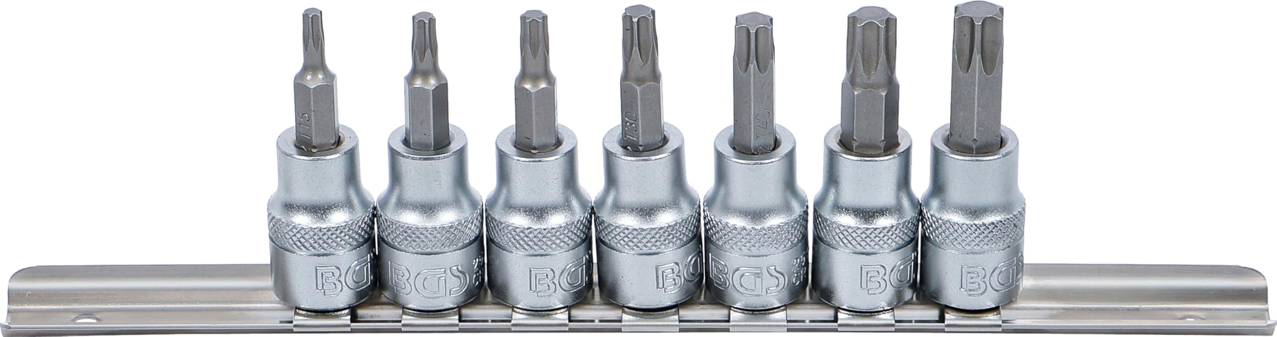 BGS 5108 | Bit Socket Set | 10 mm (3/8") Drive | T-Star (for Torx) T15 - T50 | 7 pcs.