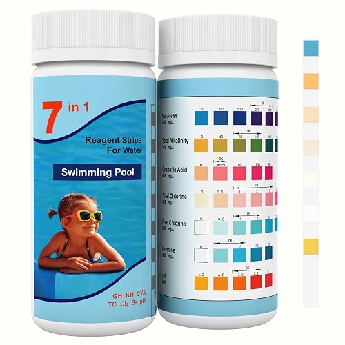7IN1 Pool Test Strips,50 Strips Accurate&Easy Water Chemical Testing ...
