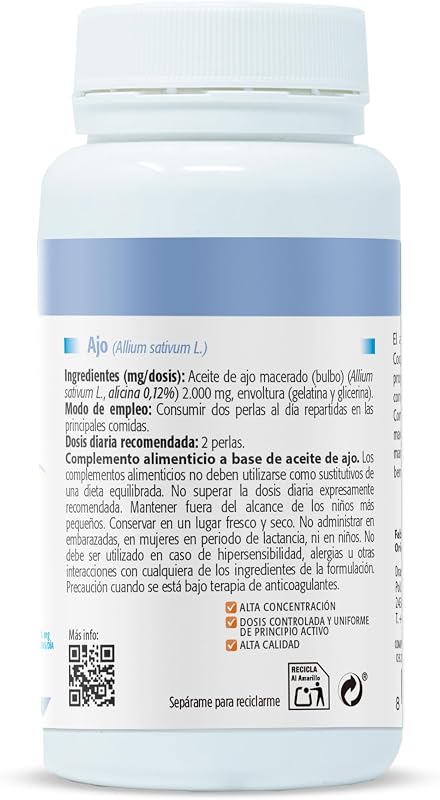 Ajo Macerado 1000mg Drasanvi Nutrabasics Salud Cardiovascular 48 Perlas