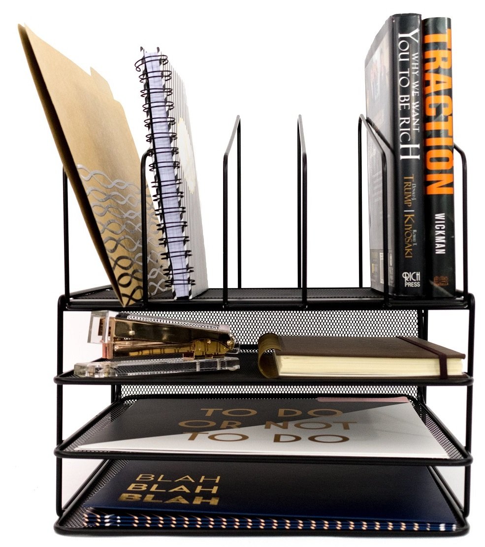 Buy Blu Monaco Black Wire Mesh Desk Organizer Paper Organizer Tray