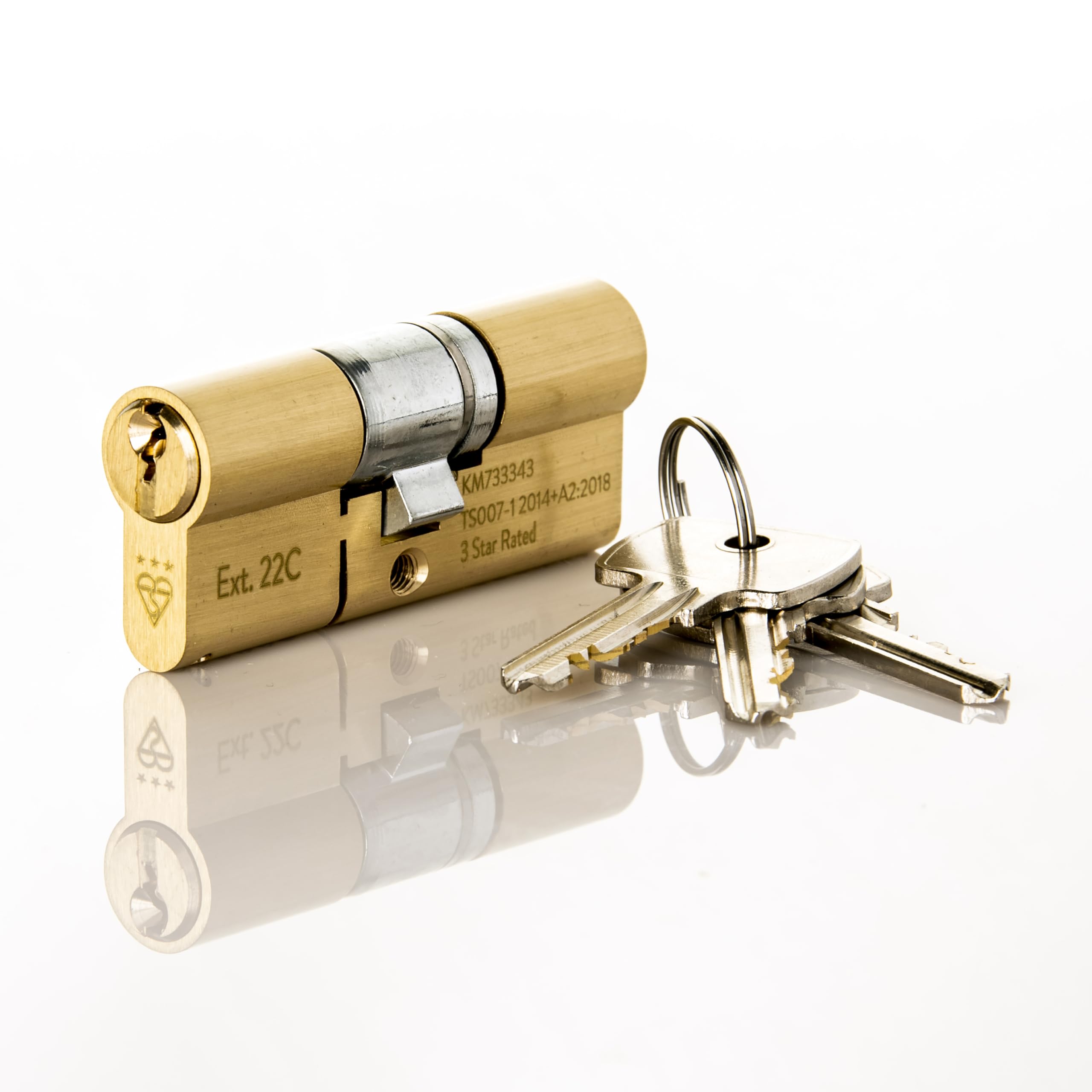 TSS High Security TS007 3 Star British Standard Insurance Approved Euro Lock. Anti Snap Police Preferred Product. Brass with 3 Keys. 3 Star Cylinder (40mm Internal x 50mm External (90mm Total))