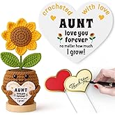 Aunt Christmas Birthday Gifts from Niece Nephew, Best Aunt Ever Presents, Auntie Xmas Thanksgiving Gifts Christmas Stocking Stuffers Sunflower Crochet for Titi Tia Madrina Women, Love you Forever