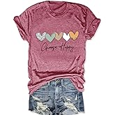 Be Kind T Shirts Women Graphic Blessed Teacher Shirt Short Sleeve Inspirational Heart Print Graphic Tees