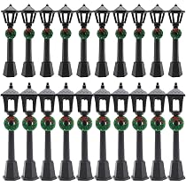 Ghzste Lot 4 Mini Lampadaires Noël – LED Blanc Chaud – Maison De Poupée, Village – Piles AAA (non Incluses)