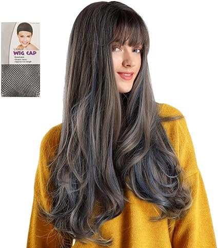 Amazon Com Xindda Women Gradient Black Wig Long Curly Hair
