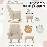 Tutti Bambini Jonah Baby Rocking Chair with Foot Stool Stone view 2