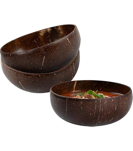 Ensemble Bol Et Cuillère En Noix De Coco Bio - Écologique, Fait Main - Biodégradable, Sans Plastique - 700 Ml