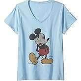 Womens Disney - Classic Mickey Mouse Pose V-Neck T-Shirt