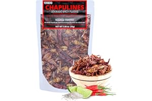 Yerbero - Fresh Chapulines From Oaxaca 1.03 oz (30gr) Adobado Spicy Flavor | All Natural Toasted Grasshoppers With Chili, Lime, Sea Salt and Garlic | Always Fresh (Not Dehydrated) Delicious, Exotic Mexican Snack. Imported From Mexico.