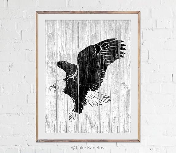 Amazoncom Eagle Print Vintage Poster Eagle Silhouette