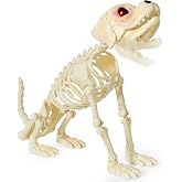 JOYIN Halloween Golden Retriever Skeleton 34” Animal Dog Plastic Skeleton with Glowing LED Eyes & Spooky Sounds, Moving Jaw, Posable Joint for Haunted House, Yard Graveyard, Indoor Outdoor Decor