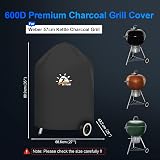 Zettum Kettle BBQ Cover 57 cm Weber Heavy Duty Waterproof PU 63x89cm view 2