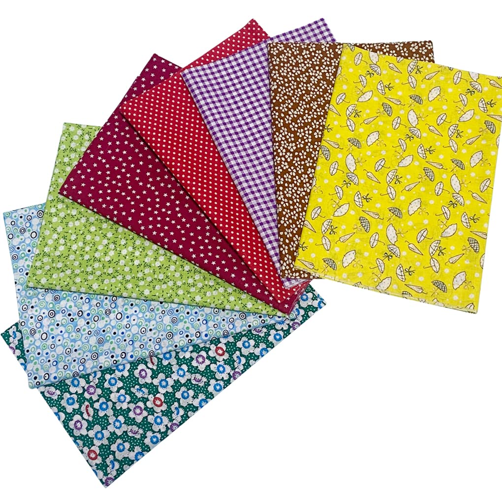 Jukway 8Pcs Cotton Fabric Bundles 50x50 cm Squares, Printed Patterns Cotton Fabric Patchwork Craft DIY Sewing Fabric for Quilting, Decoration, Scrapbooking, Handwork, Arts, Hobbys (Multicolour) — image 1