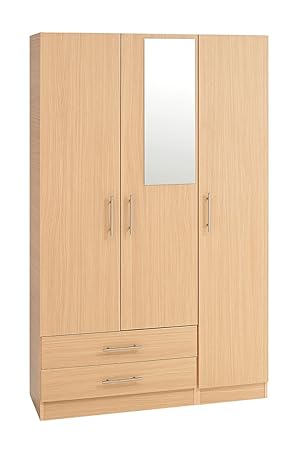 Napoli Three Door Two Drawer Triple Wardrobe With Optional