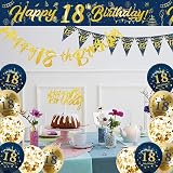 DEARLIVES Blue Gold 18th Birthday Decorations for Men Party Supplies view 2