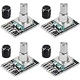 XIITIA 4pcs KY-040 Rotary Encoder Module 360 Degree Switch Encoders with Knobs Cap Brick Sensor Modules