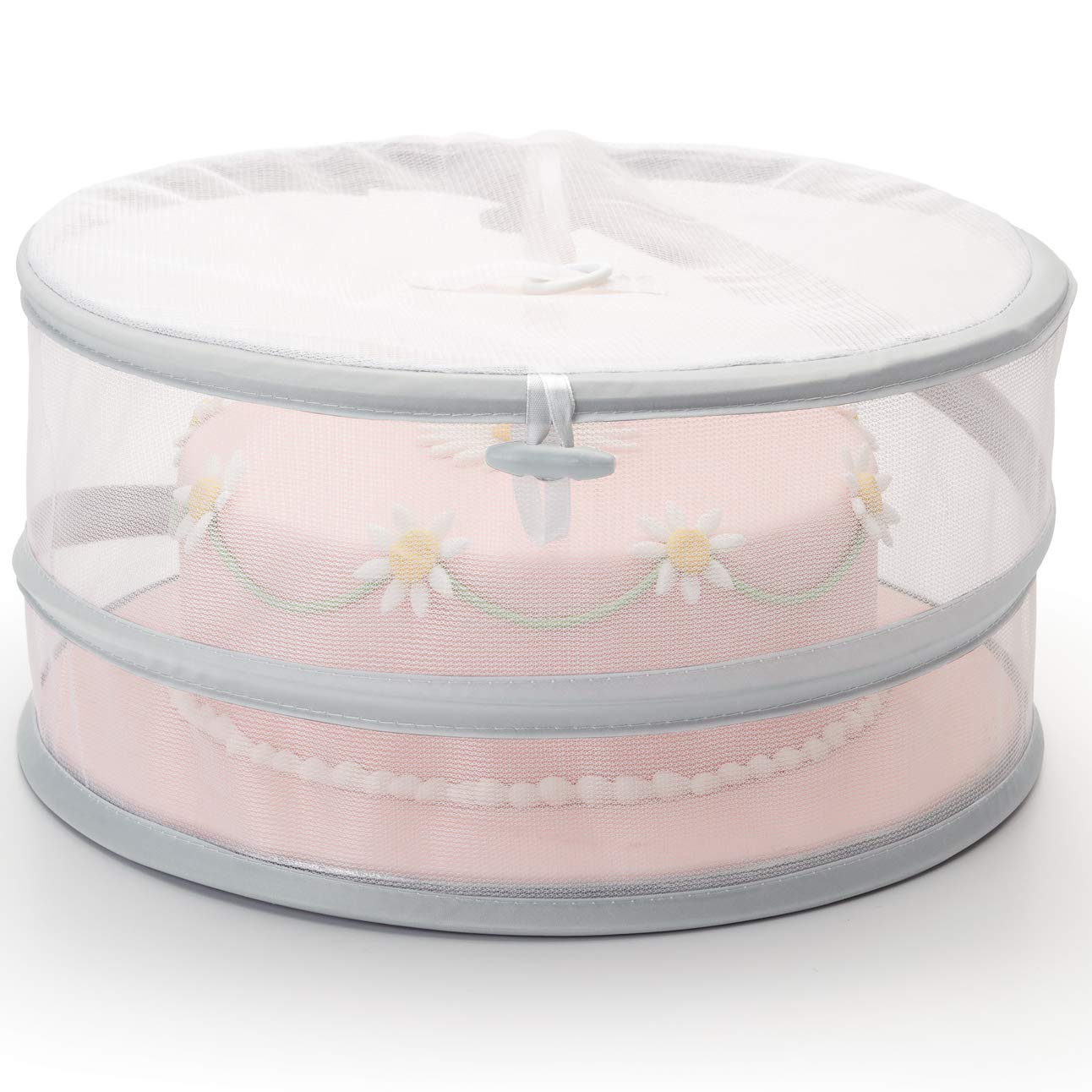 KitchenCraft Pop Up Food Cover, Fine Mesh Food Protector, White Collapsible Mesh Screen Tent for BBQs, Picnics, Buffets, Kitchens and Outdoors, 31 x 15cm